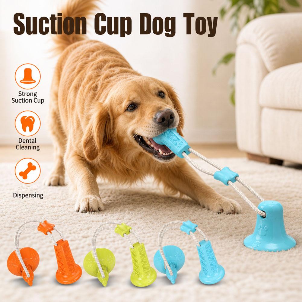 Suction Cup Dog Tug Toy - Интерактивная игрушка-присоска для собак: жевательная игрушка