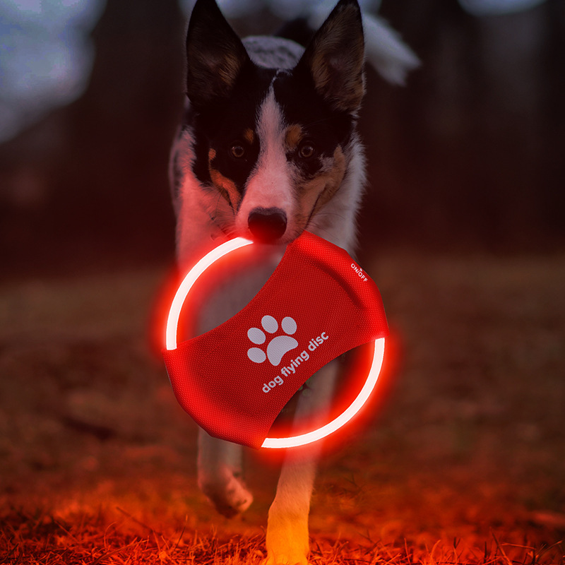 Flying Disc Dog Training Toy - Светодиодный летающий диск для собак, светодиодные