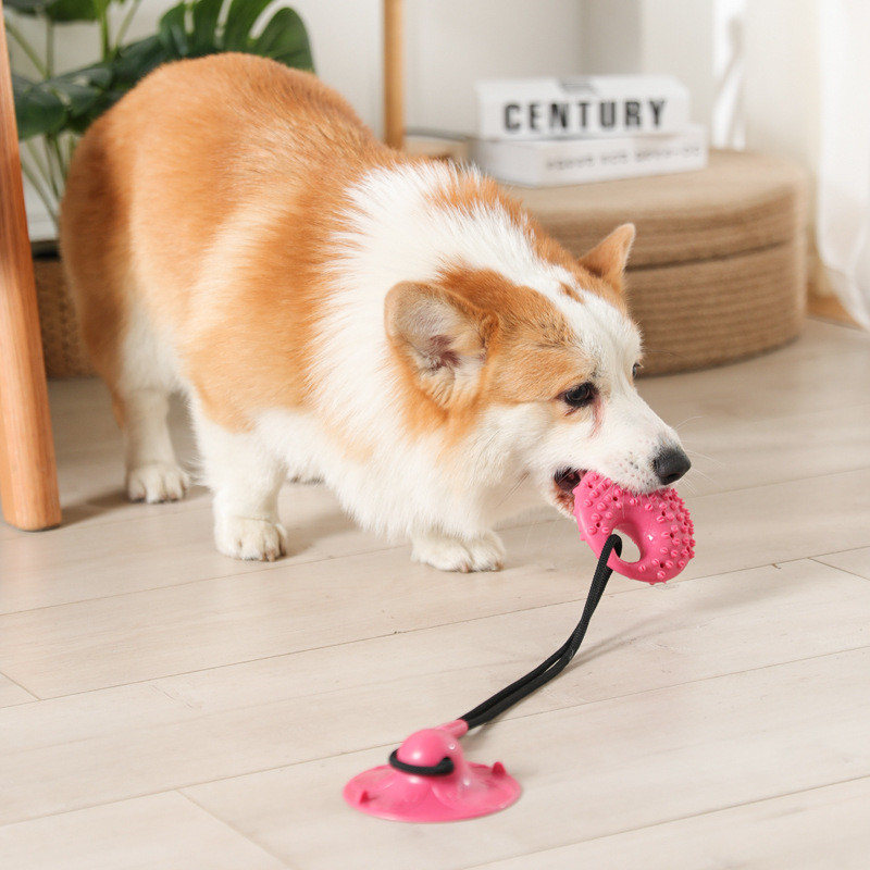 Suction Cup Dog Tug Toy - Игрушки для собак, силиконовая присоска, буксир,