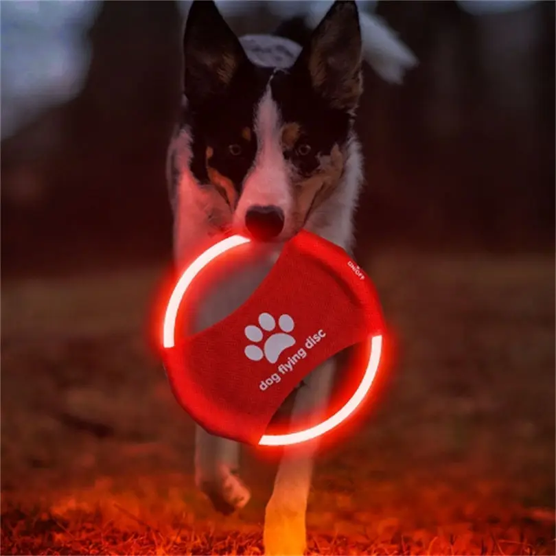 Flying Disc Dog Training Toy - Игрушка для собак, светодиодный светящийся перезаряжаемый