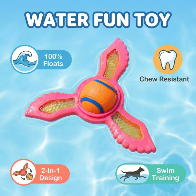 Flying Disc Dog Training Toy - Интерактивная плавающая игрушка-фрисби для собак, водонепроницаемое