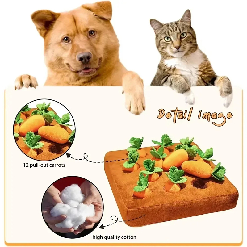 Snuffle Mat For Dogs - Интерактивный коврик-головоломка для собак: развивающая игрушка-морковка