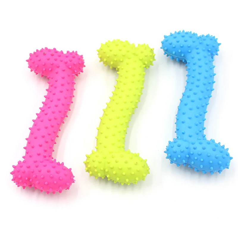 Teeth Cleaning Dog Chew Bone - Прочная игрушка-кость из TPR-резины для собак,