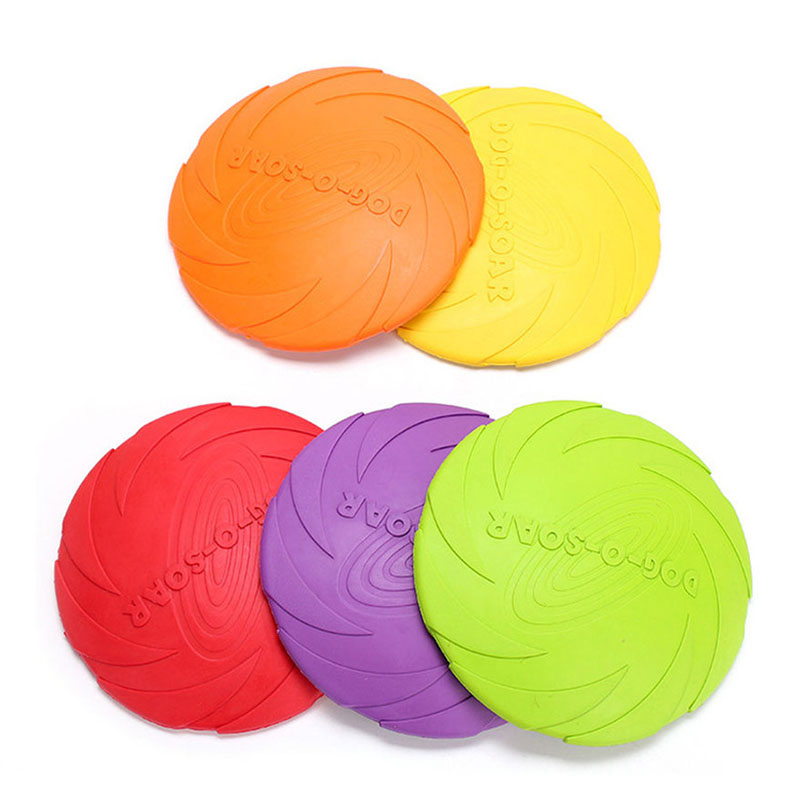 Flying Disc Dog Training Toy - Резиновые летающие диски для собак, тарелки,