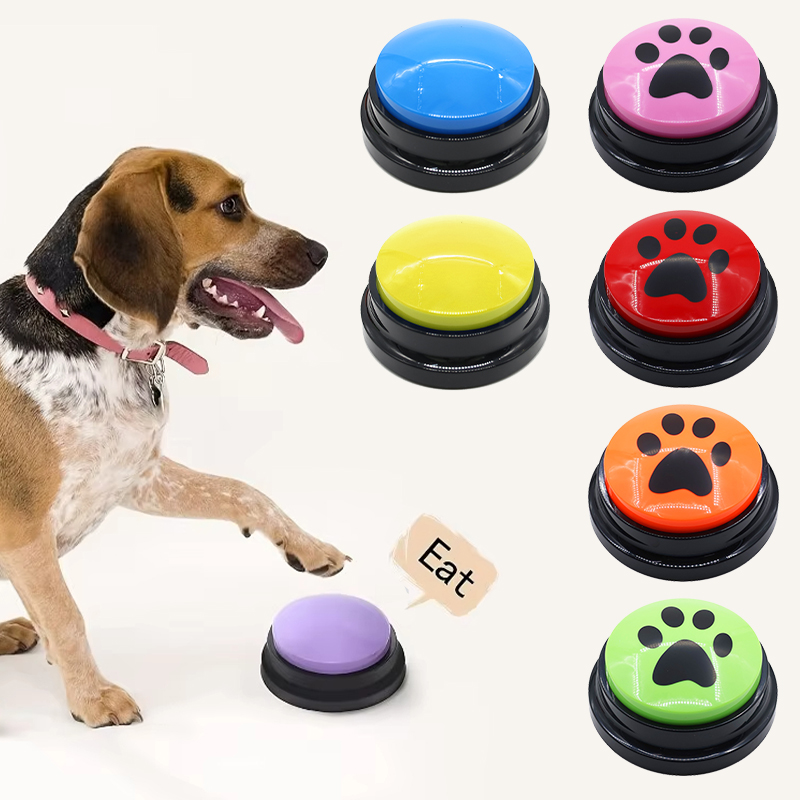 Interactive Squeaky Plush Dog Toy - Собака Кошка Кнопки Общения Кнопка Записи