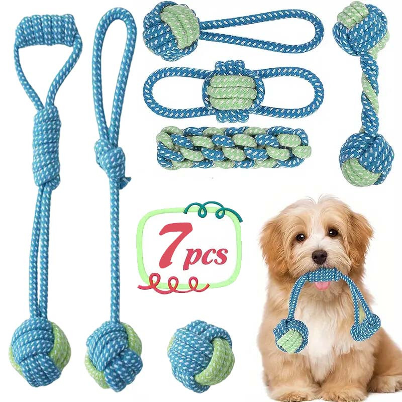Набор из 7 интерактивных игруш – обзор и цена Dog Rope Toy Aggressive Chewers
