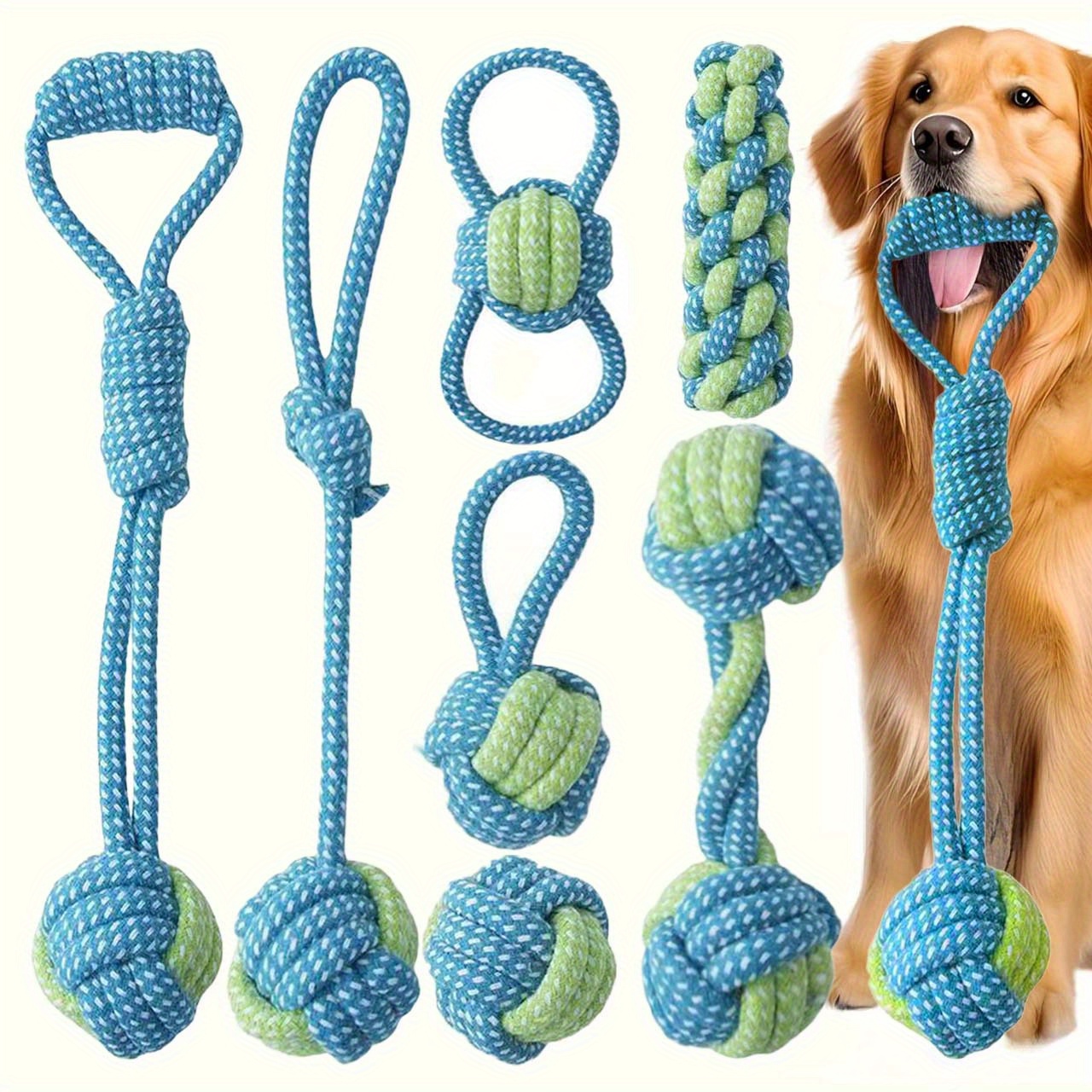Набор из 7 интерактивных игруш – обзор и цена Dog Rope Toy Aggressive Chewers